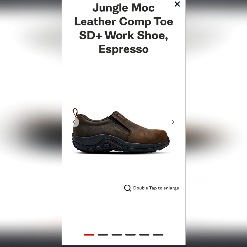 MERRELL JUNGLE MOC LEATHER COMP TOE SD + WORK SHOE EXPRESSO SIZE 13